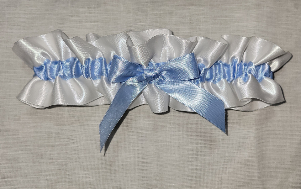 Something Blue satin garter